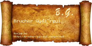 Brucher Györgyi névjegykártya